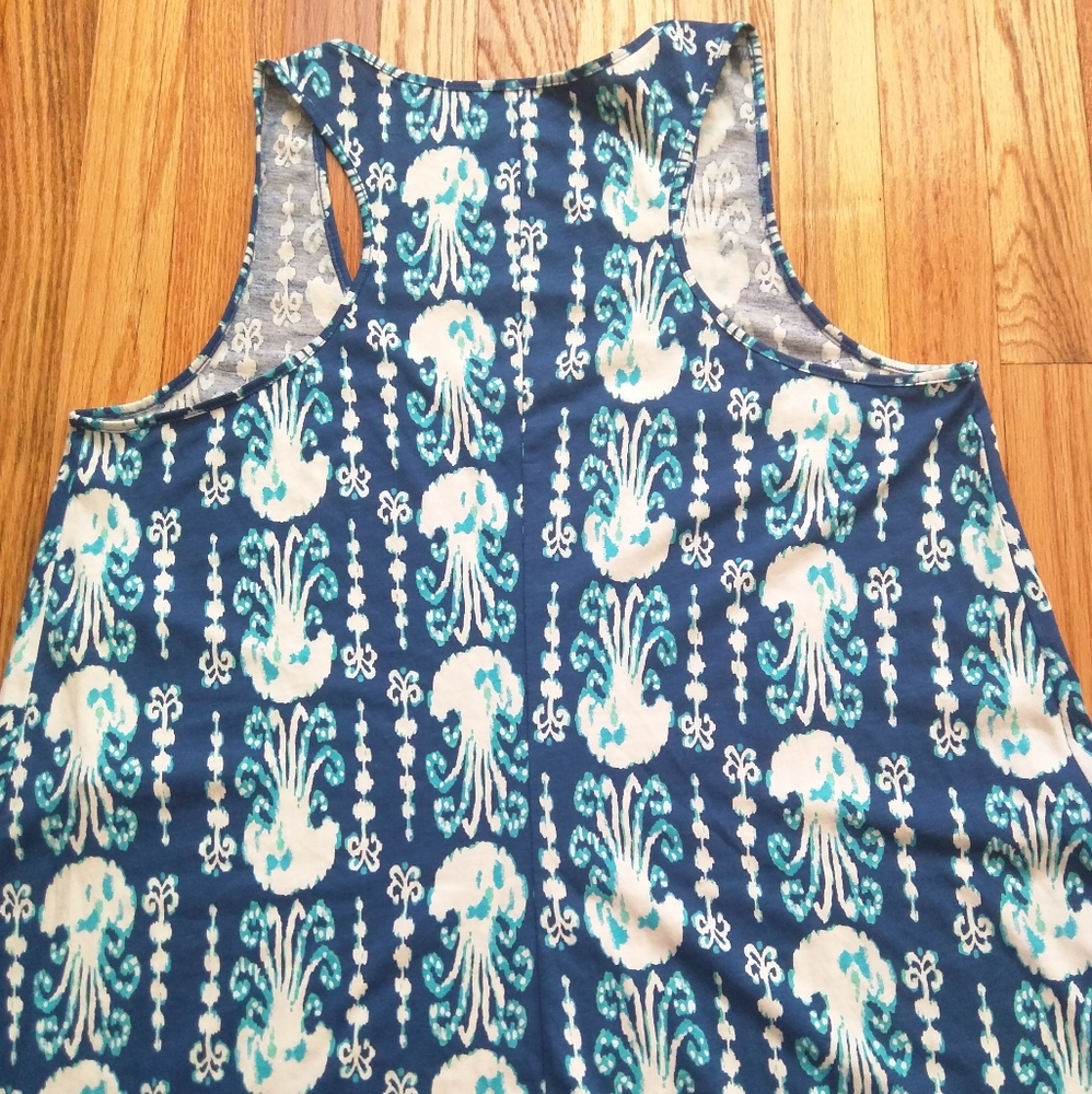 Lilly Pulitzer Melle Dress Indigo Get in Line Blue Sleeveless Racerback White L - Picture 13 of 16